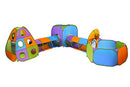 Playz 5-Piece Kids Pop up Play Tent Crawl Tunnel and Ball Pit with Basketball Hoop Playhouse for Boys, Girls, Babies, and Toddlers (Purple, Orange, Yellow, Red, Blue)