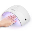 SUNUV 24W UV Light LED Nail Dryer Curing Lamp for Fingernail & Toenail Gels Based Polishes with Sensor, 30s 60s Timer SUN9C (Pink)