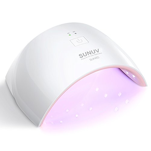 SUNUV 24W UV Light LED Nail Dryer Curing Lamp for Fingernail & Toenail Gels Based Polishes with Sensor, 30s 60s Timer SUN9C (Pink)