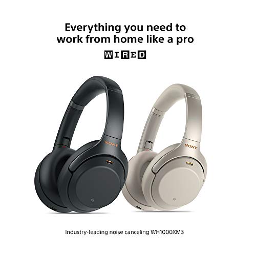 Sony Noise Cancelling Headphones WH1000XM3: Wireless Bluetooth Over the Ear Headset with Mic for phone-call and Alexa voice control - Industry Leading Active Noise Cancellation – Black