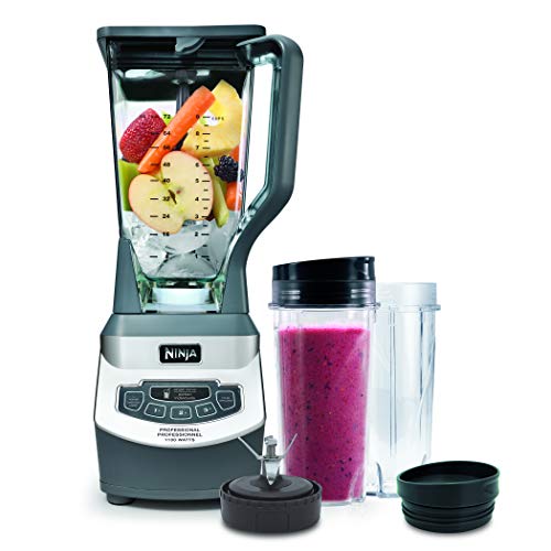 Ninja Professional Countertop Blender with 1100-Watt Base, 72oz Total Crushing Pitcher and (2) 16oz Cups for Frozen Drinks and Smoothies (BL660),Gray