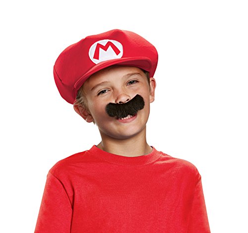Nintendo Super Mario Brothers Mario Child Hat and Mustache, One Size Child
