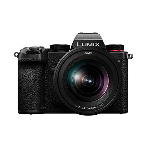 OPEN BOX: Panasonic LUMIX S5 Full Frame Mirrorless Camera, 4K 60P Video Recording with Flip Screen & WiFi, LUMIX S 20-60mm F3.5-5.6 Lens, L-Mount, 5-Axis Dual I.S, DC-S5KK (Black)
