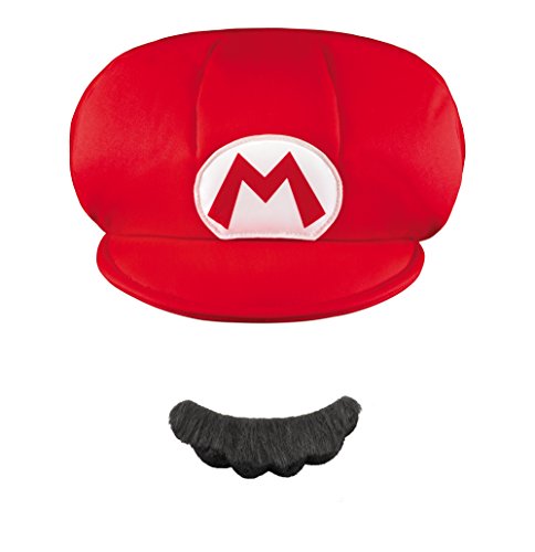 Nintendo Super Mario Brothers Mario Child Hat and Mustache, One Size Child