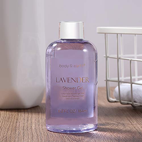 Bath and Body Gift Set - Luxurious 6 Pcs Bath Kit for Women, Body & Earth Spa Set with Lavender Scent - Bubble Bath, Shower Gel, Hand & Face Cream, Body Lotion, Perfect Gift Box for Women