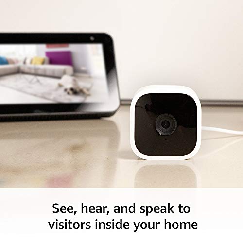 Blink Mini – Compact indoor plug-in smart security camera, 1080 HD video, motion detection, Works with Alexa – 1 camera