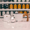 GROSCHE Milano Stovetop Espresso Maker Moka pot 3 Cup - 5 oz, White - Cuban Coffee Maker Stove top coffee maker Moka Italian espresso greca coffee maker brewer percolator