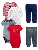 Simple Joys by Carter's Baby Boys 6-Piece Little Character Set, Red/Navy Bear, 0-3 Months