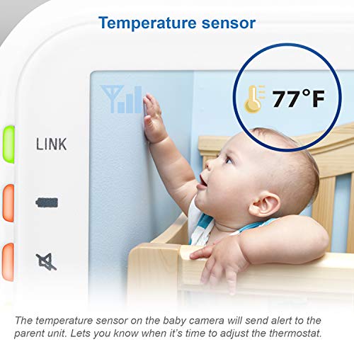 VTech VM3252 Video Baby Monitor with 1000ft Long Range, Auto Night Vision, 2.8” Screen, 2-Way Audio Talk, Temperature Sensor, Power Saving Mode, Lullabies and Wall-mountable Camera with bracket
