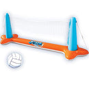 Inflatable Pool Float Set Volleyball Net & Basketball Hoops; Balls Included for Kids and Adults Swimming Game Toy, Floating, Summer Floaties, Volleyball Court (105”x28”x35”)|Basketball (27”x23”x27”).