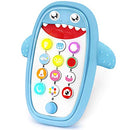 Sommer Teething Phone Toy for Babies with Removable Soft Case, Lights, Music and Adjustable Volume - Play and Learn for Children and Toddlers 18+ Months (Blue)