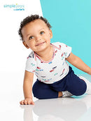 Simple Joys by Carter's Baby Boys' 4-Pack Pant, Navy/Stripes/Gray, 12 Months