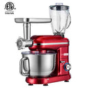 VIVOHOME 3 in 1 Multifunctional Stand Mixer with 6 Quart Stainless Steel Bowl, 650W 6-Speed Tilt-Head Meat Grinder Juice Blender, ETL Listed, Red