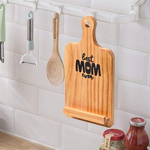 Gifts For Mom Birthday Mother's Day Gifts for Women, Cutting Board Style Wood Recipe Cookbook iPad Tablet Stand Holder