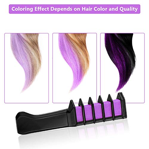 Tiza para el pelo temporal, brillante, tinte para el pelo para niñas, lavable, 6 colores.