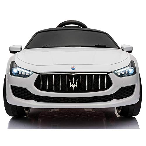 TOBBI Kids Ride On Car Maserati 12V Rechargeable Toy Vehicle w/ MP3 Remote Control White