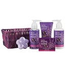 Draizee Home Spa Gift Set Luxurious 5 Piece Home Relaxation Lavender and Grape Fragrance Gift Basket for Women, Girlfriend -