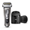 Braun Electric Razor for Men, Series 9 9385cc, Electric Shaver, Precision Trimmer, Rechargeable, Cordless, Wet & Dry Foil Shaver, Clean & Charge Station and Leather Travel Case