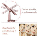 Tri-Fold Lighted Vanity Makeup Mirror with 21 LED Lights,3X/2X Magnification Mirror,Touch Sensor Switch, Two power Supply Mode Tabletop Makeup Mirror,Travel Cosmetic Mirror