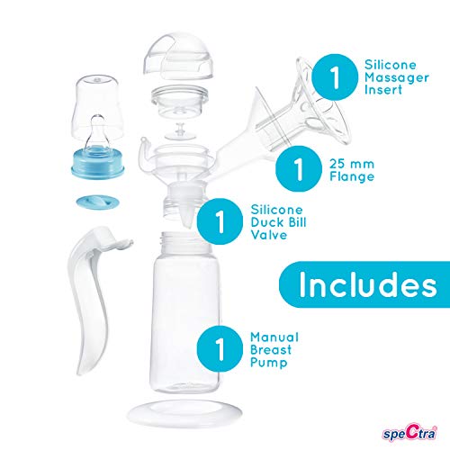 Spectra Baby USA - Handy Manual Portable Breast Pump with Silicone Massager, Supports Enhanced Milk flow, BPA-Free, Great for Travel