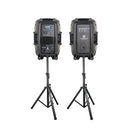 PRORECK Party 12 Portable 12-Inch 1000 Watts 2-Way Powered PA Speaker System Combo Set with Bluetooth/USB/SD Card Reader/FM Radio/Remote Control/Speaker Stand