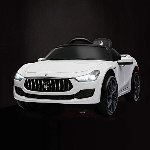 TOBBI Kids Ride On Car Maserati 12V Rechargeable Toy Vehicle w/ MP3 Remote Control White