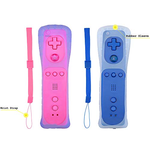 Yosikr Wireless Remote Controller for Wii Wii U - 2 Packs Pink and Deep Blue