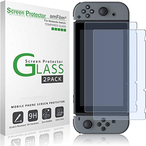 amFilm Tempered Glass Screen Protector for Nintendo Switch 2017 (2-Pack)