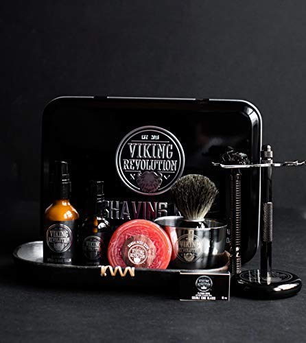 Luxury Safety Razor Shaving Kit - Includes Double Edge Safety Razor, Stand, Bowl, After-Shave Balm, Pre-Shave Oil, Badger Brush - Safety Razor Kit