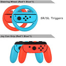 Accessories Kit for Nintendo Switch Games Bundle Wheel Grip Caps Carrying Case Screen Protector Controller