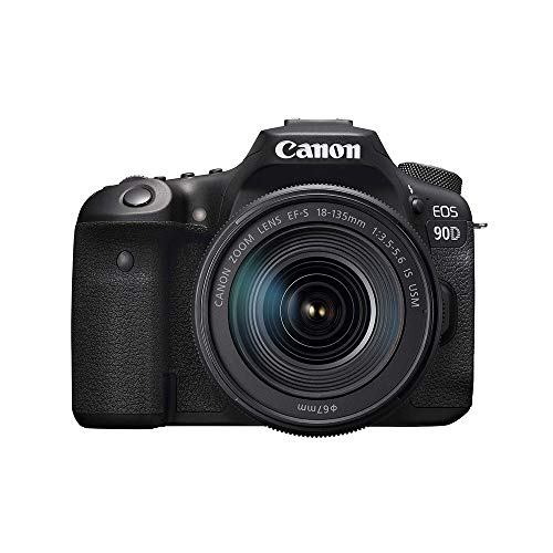 Canon DSLR Camera [EOS 90D] with 18-135 is USM Lens | Built-in Wi-Fi, Bluetooth, DIGIC 8 Image Processor, 4K Video, Dual Pixel CMOS AF, and 3.0 Inch Vari-Angle Touch LCD Screen, Black