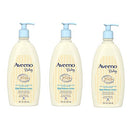 Aveeno Baby - Loción hidratante diaria para pieles delicadas con avena coloidal natural y dimeticona, hipoalergénica, sin fragancias, sin ftalatos ni parabenos, 3 x 18 fl. oz