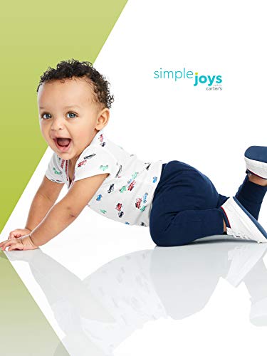 Simple Joys by Carter's Baby Boys' 4-Pack Pant, Navy/Stripes/Gray, 12 Months