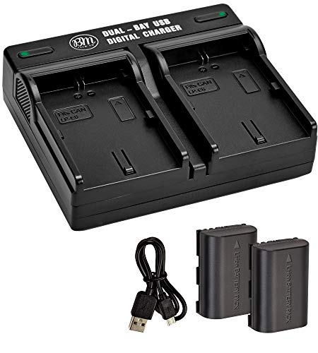 LP-E6N Replacement Battery 2-Pack & Dual Battery Charger for Canon EOS R, EOS R5, EOS 90D, EOS 60D, EOS 70D, EOS 80D, EOS 5D II, 5D III, 5D IV, EOS 6D, EOS 6D II, EOS 7D, EOS 7D II, XC10, XC15 Cameras