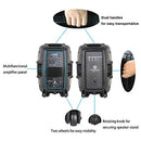 PRORECK Party 12 Portable 12-Inch 1000 Watts 2-Way Powered PA Speaker System Combo Set with Bluetooth/USB/SD Card Reader/FM Radio/Remote Control/Speaker Stand