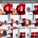 VIVOHOME 3 in 1 Multifunctional Stand Mixer with 6 Quart Stainless Steel Bowl, 650W 6-Speed Tilt-Head Meat Grinder Juice Blender, ETL Listed, Red