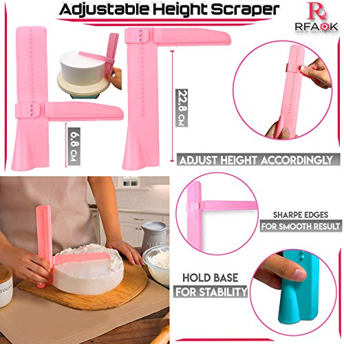 200 Pcs Cake Decorating Supplies Kit for Beginners-1 Cake Turntable Stand with Piping bags and Tips -2 Spatula-Cake Leveler & Icing Smoother-55 Piping tips & Nozzles-Baking tools -20 Cupcake liners