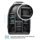 Vivitar Camera Backpack Bag for Sony Canon Fuji Panasonic Nikon DSLR & Mirrorless Digital Camera, Video Camera, Lenses and Photography Accessories - Black Camera Case with Tripod Holder