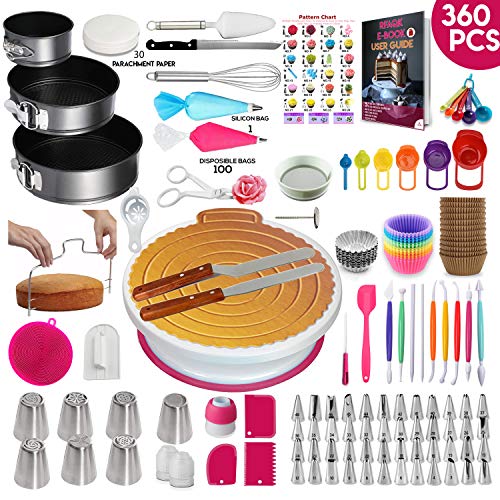 Kit de suministros de decoración de pasteles de 360 piezas