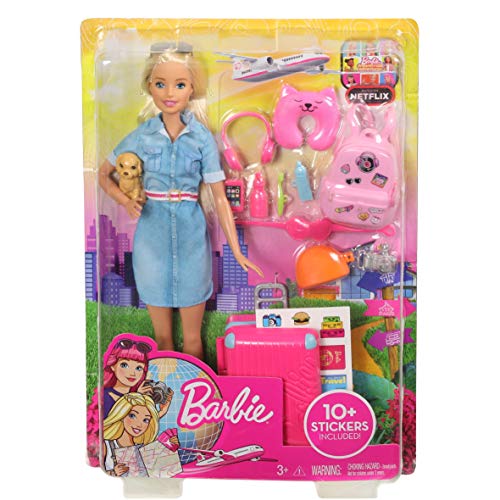Barbie y juego de viaje con más de 10 accesorios