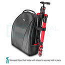 Vivitar Camera Backpack Bag for Sony Canon Fuji Panasonic Nikon DSLR & Mirrorless Digital Camera, Video Camera, Lenses and Photography Accessories - Black Camera Case with Tripod Holder