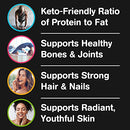 Polvo de proteína de colágeno cetogénico Orgain con aceite MCT, vainilla - Apto para paleo, péptidos de colágeno hidrolizados alimentados con pasto tipo I y III, sin lácteos, sin lactosa, sin gluten, sin soja, 0.88 libras