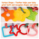 TUMAMA Baby Toys for 0, 3, 6, 9, 12 Months, Handbells Baby Rattles with Teethers Soft Plush Early Development Stroller Car Toys for Infant, Newborn Birthday Gifts, 4 Pack