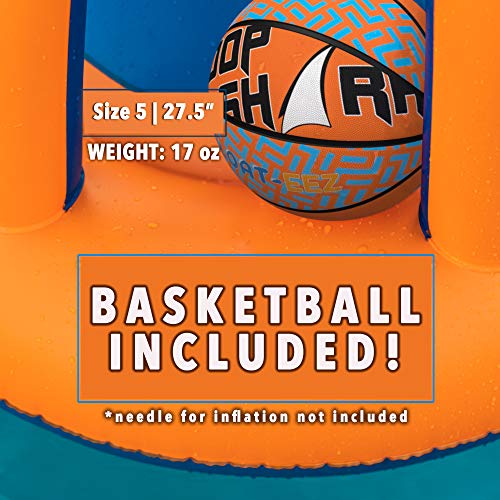 Hoop Shark Swimming Pool Basketball Hoop Set by FLOAT-EEZ - 2020 Edition - Inflatable Hoop with Ball Included - Perfect for Competitive Water Play and Trick Shots - Ultimate Summer Toy (Orange)