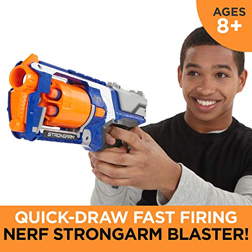 Nerf N Strike Elite Strongarm Toy Blaster with Rotating Barrel, Slam Fire, and 6 Official Nerf Elite Darts for Kids, Teens, & Adults