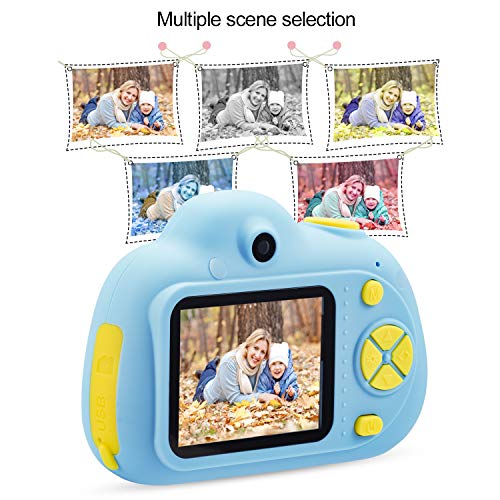 omzer Kids Toys Camera for 3-6 Year Old Girls Boys, Compact Cameras for Children, Best for 5-10 Year Old Boy Girl 8MP HD Video Camera Creative Present,Blue(16GB Memory Card Included)