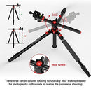 GEEKOTO Camera Tripod, Tripod for Canon Nikon Sony DSLR Camera, 75 inches Aluminum Alloy Tripod with 360 Degree Ball Head and Rotatable Center Column, Professional Horizontal Tripod for Travel & Work