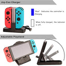 Accessories Kit for Nintendo Switch Games Bundle Wheel Grip Caps Carrying Case Screen Protector Controller