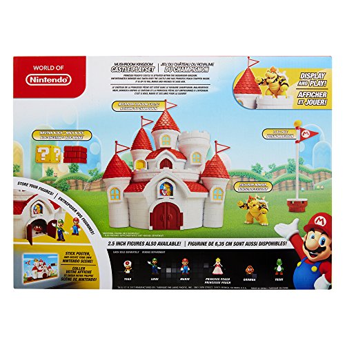 Nintendo Super Mario Mushroom Kingdom Castle Playset with Exclusive 2.5” Bowser Figure