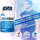 Evlution Nutrition VitaMode - Multivitamina de alto rendimiento para hombre, vitaminas y minerales de espectro completo, salud inmune, vitamina C & D, zinc, antioxidantes, piel, cabello, hueso, salud de los ojos, 1
